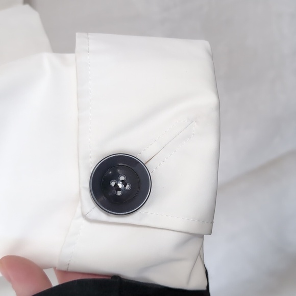 Colebrook White Contrast Button Slicker Rain Jacket Size Small - Picture 5 of 7